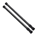 AIZESI Spring Tension Curtain Rods Short Tension Rod (Black,17" to 28"-2Pc)