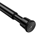 AIZESI Spring Tension Curtain Rods Short Tension Rod (Black,28" to 48"-1Pcs)