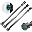 AIZESI Spring Tension Curtain Rods Short Tension Rod (Black,17" to 27"-3Pcs)
