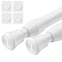 AIZESI Spring Tension Curtain Rods Short Tension Rod (White,27" to 37"-2Pc)