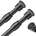 AIZESI Spring Tension Curtain Rods Short Tension Rod (Black,28" to 38"-2Pcs)