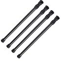 AIZESI Spring Tension Curtain Rods Short Tension Rod (Black,27" to 37"-4Pcs)