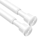 AIZESI Spring Tension Curtain Rods Short Tension Rod (White,28" to 48"-2Pcs)