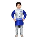 AJ DEZINES Boy's Silk Cotton Kurta, Pyjama And Waistcoat Set