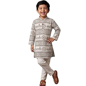 aj dezines boys cotton full sleeve letter printed kurta pajama set for kids - ethnic wear  special occasion amp traditional outfit boys kurta set - regular fit