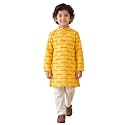 AJ DEZINES Boys Cotton Full Sleeve Letter Printed Kurta Pajama Set for Kids - Ethnic wear | Special Occasion &amp; Traditional Outfit |Boys Kurta Set - Regular Fit