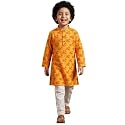 AJ DEZINES Boys Cotton Full Sleeve Letter Printed Kurta Pajama Set for Kids - Ethnic wear | Special Occasion &amp; Traditional Outfit |Boys Kurta Set - Regular Fit