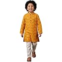 AJ DEZINES Boys Cotton Full Sleeve Letter Printed Kurta Pajama Set for Kids - Ethnic wear | Special Occasion &amp; Traditional Outfit |Boys Kurta Set - Regular Fit