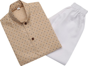 aj dezines boys festive  party kurta and pyjama set beige pack of 1