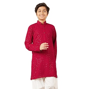 aj dezines chikankari kurta for boys- ethnic wear  embroidery chikankari sequined  traditional amp festive outfit  cotton stylish boys kurta  perfect for wedding amp family function