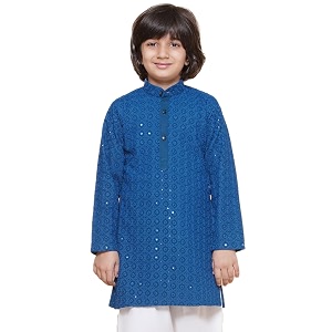 aj dezines chikankari kurta for boys- ethnic wear  embroidery chikankari sequined  traditional amp festive outfit  cotton stylish boys kurta  perfect for wedding amp family function