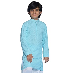 aj dezines chikankari kurta for boys- ethnic wear  embroidery chikankari sequined  traditional amp festive outfit  cotton stylish boys kurta  perfect for wedding amp family function