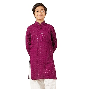 aj dezines chikankari kurta for boys- ethnic wear  embroidery chikankari sequined  traditional amp festive outfit  cotton stylish boys kurta  perfect for wedding amp family function