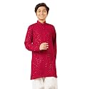 AJ DEZINES Chikankari Kurta For Boys- Ethnic Wear | Embroidery Chikankari Sequined | Traditional &amp; Festive Outfit | Cotton Stylish Boys Kurta | Perfect For Wedding &amp; Family Function