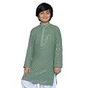 AJ DEZINES Chikankari Kurta For Boys- Ethnic Wear | Embroidery Chikankari Sequined | Traditional &amp; Festive Outfit | Cotton Stylish Boys Kurta | Perfect For Wedding &amp; Family Function