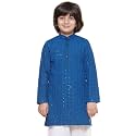 AJ DEZINES Chikankari Kurta For Boys- Ethnic Wear | Embroidery Chikankari Sequined | Traditional &amp; Festive Outfit | Cotton Stylish Boys Kurta | Perfect For Wedding &amp; Family Function