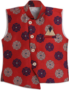 aj dezines floral print boys waistcoat