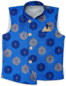 aj dezines floral print boys waistcoat