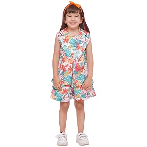 AJ DEZINES Kids Clothing Floral Printed Pure