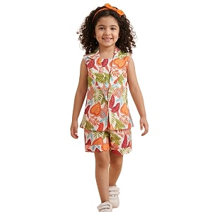 AJ DEZINES Kids Clothing Floral Printed Pure