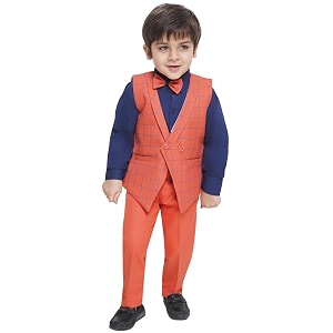 AJ DEZINES Kids Cotton Blend Checkered Clothing