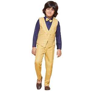 AJ DEZINES Kids Cotton Blend Checkered Clothing