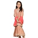 AJ DEZINES Kids Cotton Floral Kurta Sharara Set For Girls