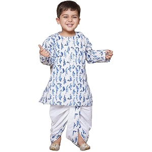 AJ DEZINES Kids Cotton Printed Dhoti Kurta