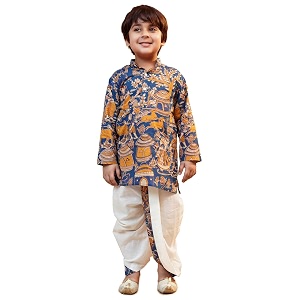 AJ DEZINES Kids Cotton Printed Dhoti Kurta