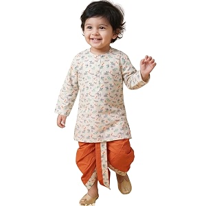 AJ DEZINES Kids Cotton Printed Dhoti Kurta