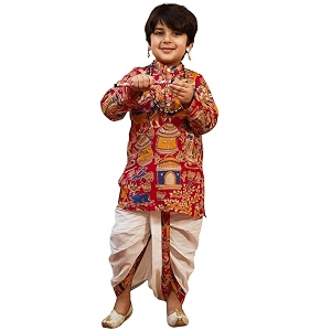 AJ DEZINES Kids Cotton Printed Dhoti Kurta