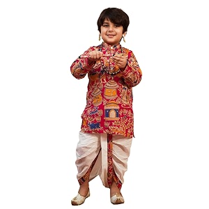 AJ DEZINES Kids Cotton Printed Dhoti Kurta