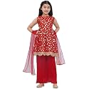AJ DEZINES Kids Ethnic Wear Motif Foil Printed Frock Style Salwar Suit Set For Girls With Dupatta