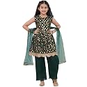 AJ DEZINES Kids Ethnic Wear Motif Foil Printed Frock Style Salwar Suit Set For Girls With Dupatta