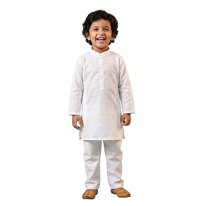 aj dezines kids kurta pajama set for boys  embroidery chikankari kurta set  cotton stylish boys kurta pyjama party amp ethnic wear  perfect for festivals wedding amp family function