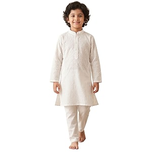 aj dezines kids kurta pajama set for boys  embroidery chikankari kurta set  cotton stylish boys kurta pyjama party amp ethnic wear  perfect for festivals wedding amp family function