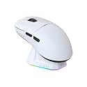 AJ AJAZZ AJ159PRO 8Khz Bluetooth/2.4G/Wired 56G Lightweight Gaming Mouse with Magnetic Charging Dock, PAW3395 Sensor 26KDPI, Huanuo 100 Million Click, 100% ETFE Foot Pad &amp; 8Khz Receiver, Cloud White