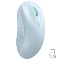 AJ199 Wireless Gaming Custom Mouse,59g Ultra Lightweight[26K DPI Optical PAW3395 Sensor][1000Hz Polling Rate]Esports Wired USB C Weave Cable,Programmable TTC Glod Slient Click For PS4 PC FPS,MOBA-Blue
