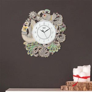ajanta analog 33 cm x 33 cm wall clock dark blue with glass standard