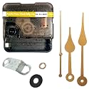 Ajanta Mfg. Ormove Quartz Battery Operated Plastic Ticking Machine for Wall Clock with Leaf Needles Hands (Golden, 55x55x16mm)