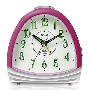ajanta orpat plastic time piece beep alarm analog clock small_136x114x50 mm pink