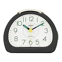 Ajanta Orpat Time Piece Beep Alarm Analog Clock (Small_140X114X74 Mm, Black,Plastic)