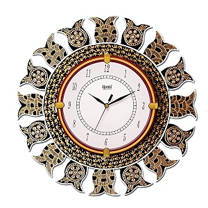 ajanta mandala mdf wooden wall clock for home decor 33 cm