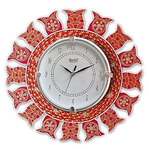 ajanta mandala mdf wooden wall clock for home decor 33 cm