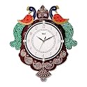 Ajanta Peacock Decorative MDF Wooden Wall Clock for Home Décor