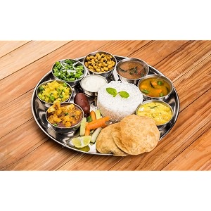 ajay39s shoppe 11-inch heavy gauge stainless steel full plates  premium silver dinner plates for daily use serving amp dining