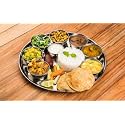 Ajay's Shoppe 11-Inch Heavy Gauge Stainless Steel Full Plates | Premium Silver Dinner Plates for Daily Use, Serving &amp; Dining
