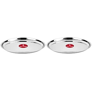 ajay39s shoppe stainless steel full plate set 11 inch 2 pieces  elegant mirror finish for perfect dining