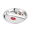 Ajay's Shoppe Stainless Steel Divided Dinner Plate | 27.2 cm (11 Inch) Partition Thali with 3 Compartments | Ideal for Indian Meals