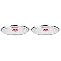 Ajay's Shoppe Stainless Steel Full Plate Set (11 Inch, 2 Pieces) – Elegant Mirror Finish for Perfect Dining.